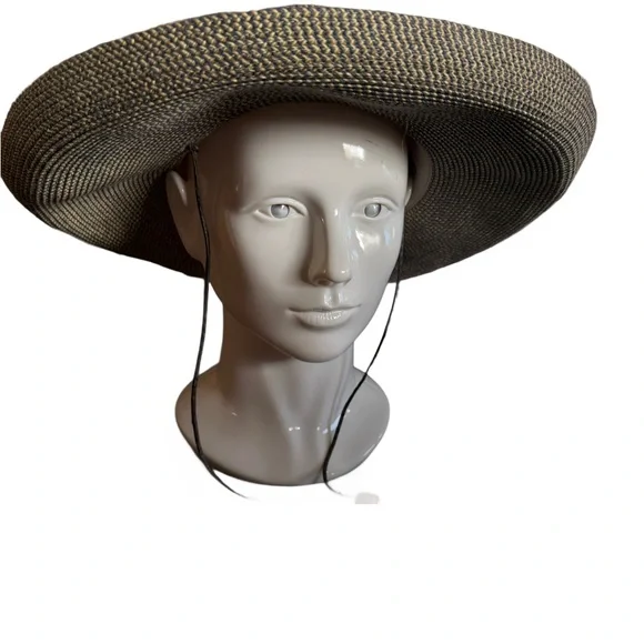 Caribbean Joe Sun Hat w/Chin Strap-Natural Color-one size-Packable-4.5 Inch Brim - Picture 2 of 10